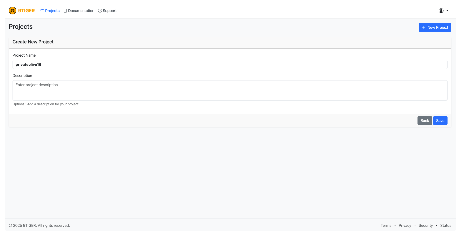 New Project Form