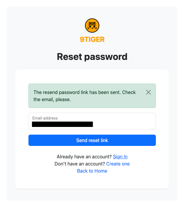 Recover password link success