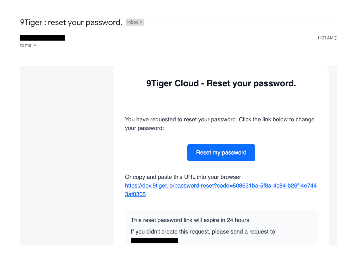 Recover password mail