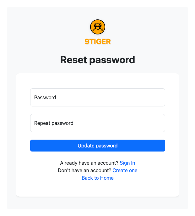 Reset Password Form